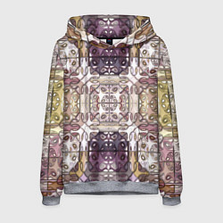 Толстовка-худи мужская Коллекция Фрактальная мозаика Фиолетово-желтый, цвет: 3D-меланж