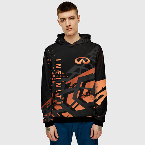Мужская толстовка Infiniti Инфинити / 3D-Черный – фото 3