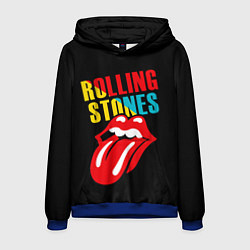 Толстовка-худи мужская Роллинг Стоунз Rolling Stones, цвет: 3D-синий