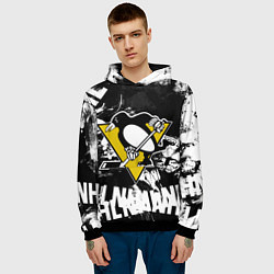 Толстовка-худи мужская Питтсбург Пингвинз Pittsburgh Penguins, цвет: 3D-черный — фото 2