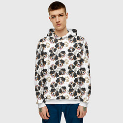 Толстовка-худи мужская Зенненхунд Бернский, цвет: 3D-белый — фото 2