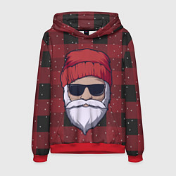 Толстовка-худи мужская SANTA HIPSTER САНТА ХИПСТЕР, цвет: 3D-красный