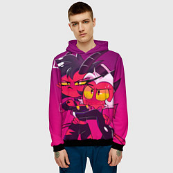 Толстовка-худи мужская АДСКИЙ БОСС, Helluva Boss, цвет: 3D-черный — фото 2