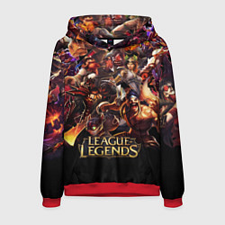 Толстовка-худи мужская LEAGUE OF LEGENDS НЕОН БРЫЗГИ КРАСОК, цвет: 3D-красный