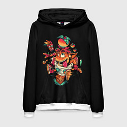 Толстовка-худи мужская CRASH BANDICOOT ЛИС, цвет: 3D-белый