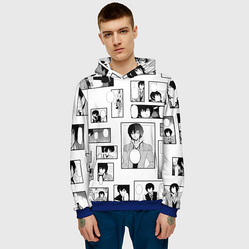 Мужская толстовка Дадзай фрэймы / 3D-Синий – фото 3