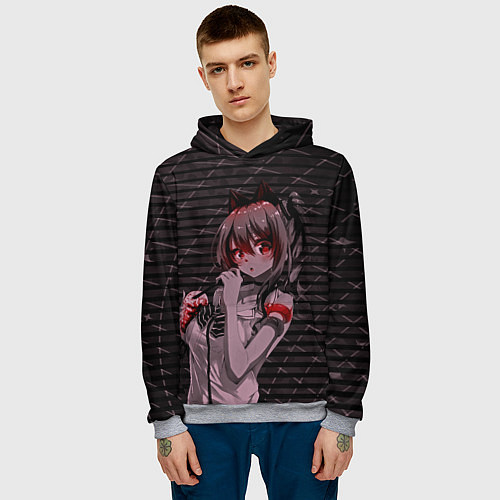 Мужская толстовка Live Nekonoki Mochi / 3D-Меланж – фото 3