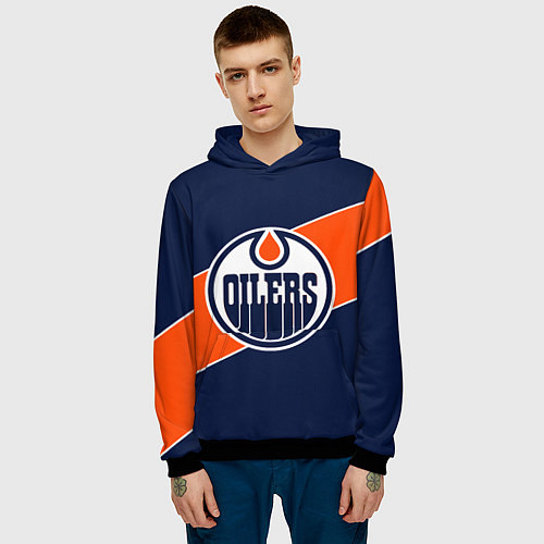 Мужская толстовка Эдмонтон Ойлерз Edmonton Oilers NHL / 3D-Черный – фото 3