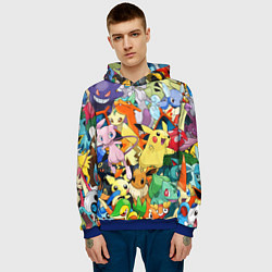 Толстовка-худи мужская АНИМЕ, ПОКЕМОНЫ ВСЕ ПЕРСОНАЖИ POKEMON, цвет: 3D-синий — фото 2