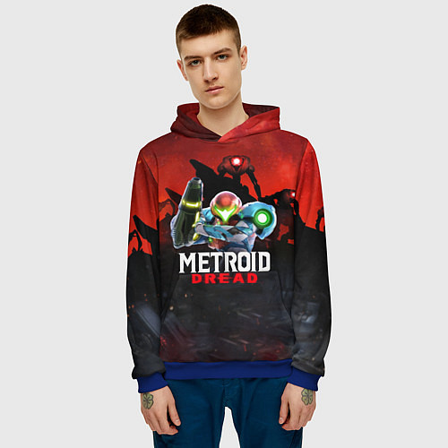 Мужская толстовка Metroid Dread Самус Аран / 3D-Синий – фото 3