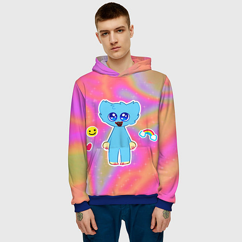 Мужская толстовка POPPY PLAYTIME - МАЛЫШ ХАГГИ ВАГГИ / 3D-Синий – фото 3