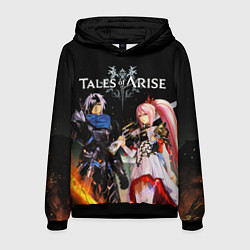 Толстовка-худи мужская Tales of Arise, Алфен и Шион, цвет: 3D-черный