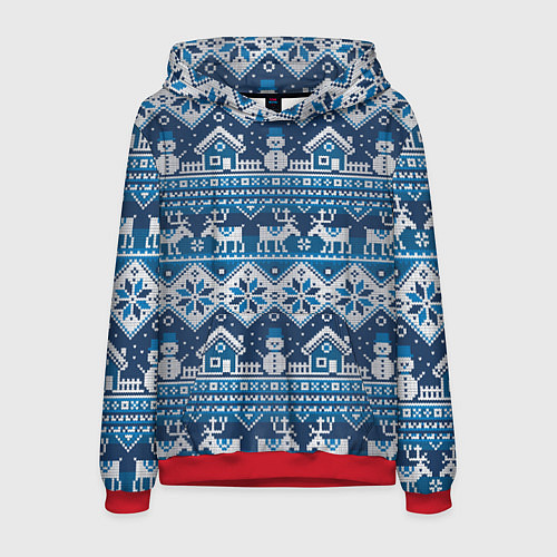 Мужская толстовка Christmas Pattern / 3D-Красный – фото 1