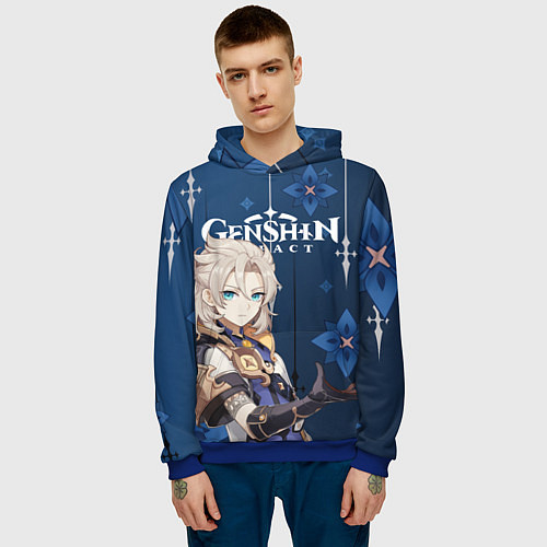 Мужская толстовка ЦВЕТОК СОЛНЦА АЛЬБЕДО / 3D-Синий – фото 3