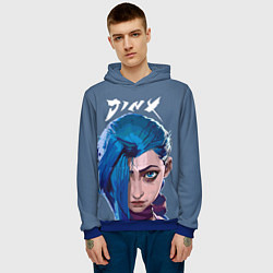 Толстовка-худи мужская Jinx Arcane, цвет: 3D-синий — фото 2