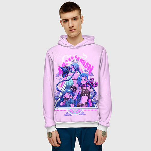 Мужская толстовка Стадии Джинкс / 3D-Белый – фото 3