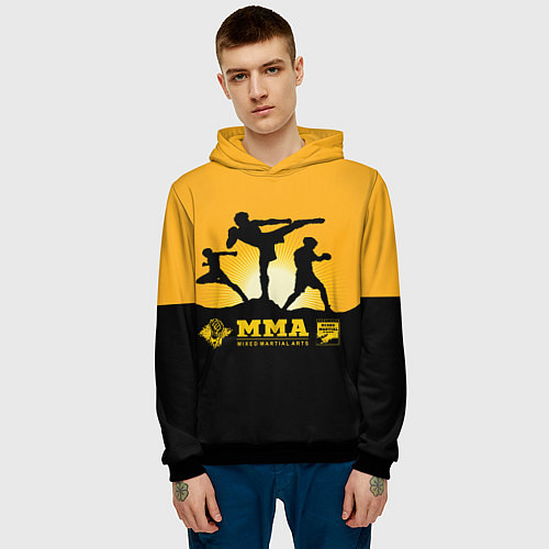 Мужская толстовка ММА Mixed Martial Arts / 3D-Черный – фото 3