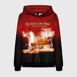 Толстовка-худи мужская Queen on Fire - Live at the Bowl, цвет: 3D-черный