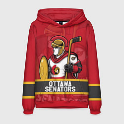 Толстовка-худи мужская Оттава Сенаторз, Ottawa Senators, цвет: 3D-красный
