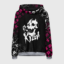 Толстовка-худи мужская JOJO KILLER QUEEN КИЛЛЕР КВИН KILLA ЧЕРЕП, цвет: 3D-меланж