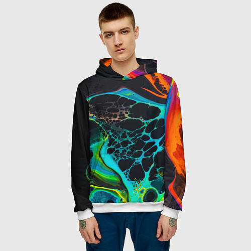 Мужская толстовка Огни большого города / 3D-Белый – фото 3