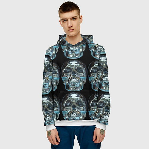 Мужская толстовка Skulls pattern 2028 / 3D-Белый – фото 3