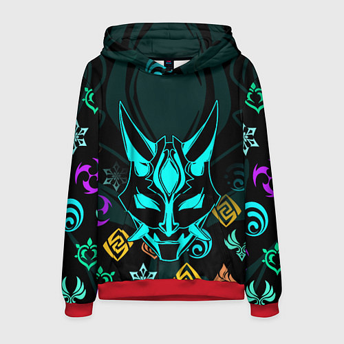 Мужская толстовка GENSHIN IMPACT ГЕНШИН ИМПАКТ СЯО МАСКА / 3D-Красный – фото 1