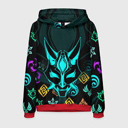 Толстовка-худи мужская GENSHIN IMPACT ГЕНШИН ИМПАКТ СЯО МАСКА, цвет: 3D-красный