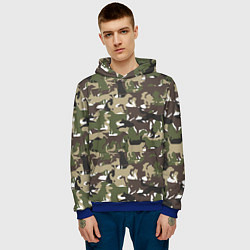 Толстовка-худи мужская Камуфляж из Собак Camouflage, цвет: 3D-синий — фото 2