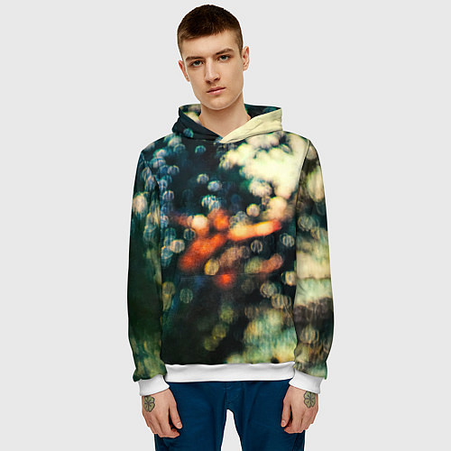 Мужская толстовка Obscured by Clouds - Pink Floyd / 3D-Белый – фото 3
