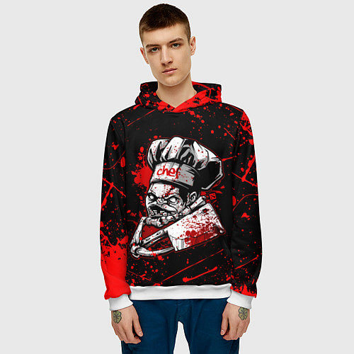 Мужская толстовка DOTA 2 PUDGE, БРЫЗГИ КРАСОК / 3D-Белый – фото 3