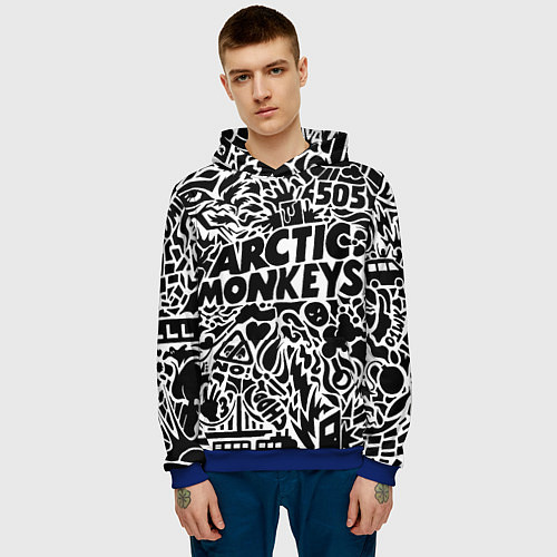 Мужская толстовка Arctic monkeys Pattern / 3D-Синий – фото 3