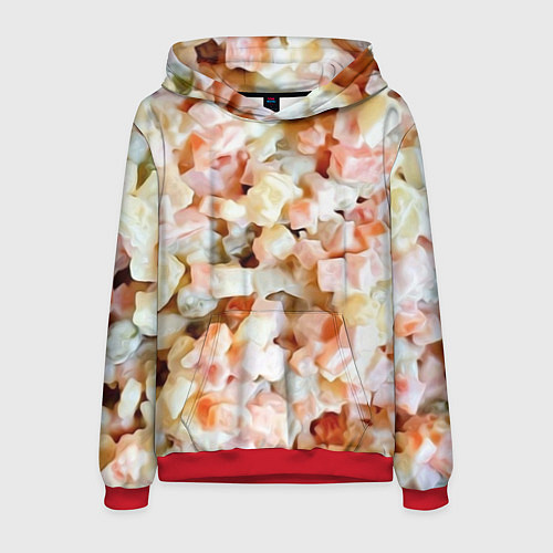 Мужская толстовка Салат Оливье Новогодняя Оливьешка / 3D-Красный – фото 1