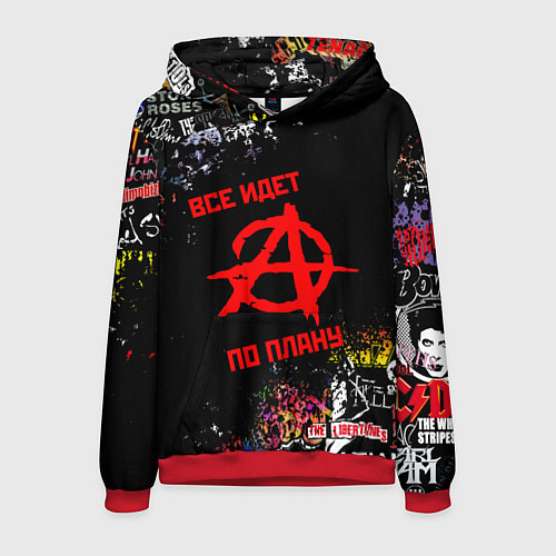 Мужская толстовка ВСЁ ИДЁТ ПО ПЛАНУ ГРАЖДАНСКАЯ ОБОРОНА ЛОГО РОК ГРУ / 3D-Красный – фото 1