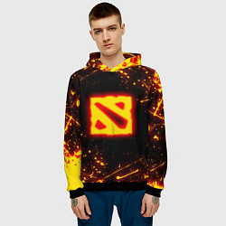 Толстовка-худи мужская DOTA 2 FIRE LOGO ДОТА 2 ОГНЕННЫЙ ЛОГО, цвет: 3D-черный — фото 2