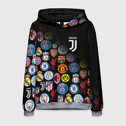 Толстовка-худи мужская JUVENTUS LOGOBOMBING SPORT, цвет: 3D-меланж