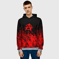 Толстовка-худи мужская Гражданская оборона пламя, цвет: 3D-меланж — фото 2
