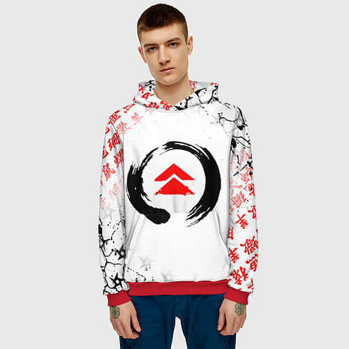 Мужская толстовка ПРИЗРАК ЦУСИМЫ ЭМБЛЕМА GHOST OF TSUSHIMA / 3D-Красный – фото 3