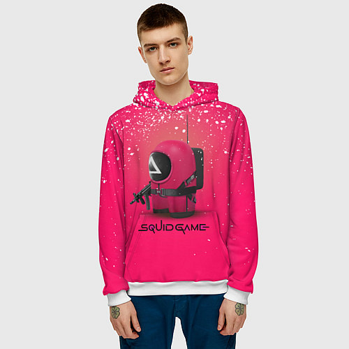 Мужская толстовка Among Us x Squid Game / 3D-Белый – фото 3