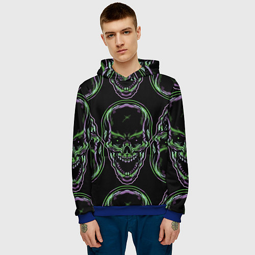 Мужская толстовка Skulls vanguard pattern 2077 / 3D-Синий – фото 3