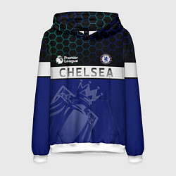 Толстовка-худи мужская FC Chelsea London ФК Челси Лонон, цвет: 3D-белый