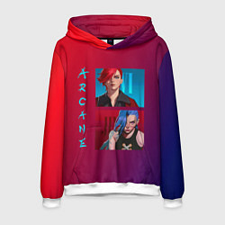 Толстовка-худи мужская Вай и Джинкс Аркейн, цвет: 3D-белый