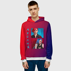 Толстовка-худи мужская Вай и Джинкс Аркейн, цвет: 3D-белый — фото 2