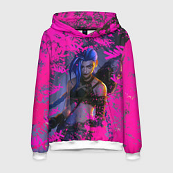 Толстовка-худи мужская Jinx v2 Arcane LoL, цвет: 3D-белый