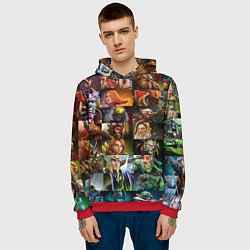 Толстовка-худи мужская HEROES DOTA 2 ПЕРСОНАЖИ ДОТА 2, цвет: 3D-красный — фото 2