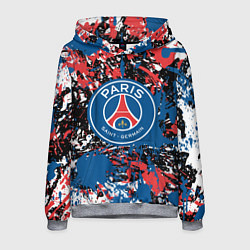 Толстовка-худи мужская PSG БРЫЗГИ КРАСОК СПОРТ, цвет: 3D-меланж
