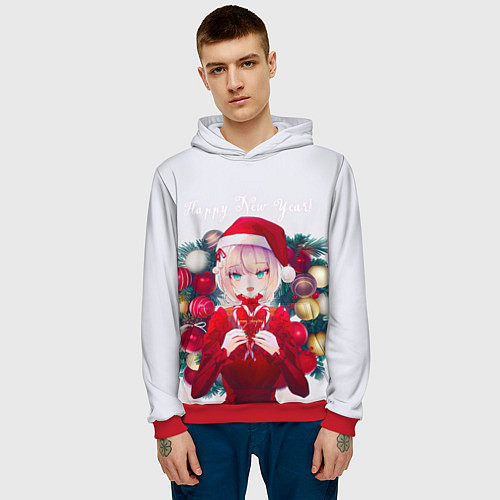 Мужская толстовка Аниме Рождество / 3D-Красный – фото 3