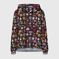 Толстовка-худи мужская Российская история и русская культура паттерн, цвет: 3D-меланж