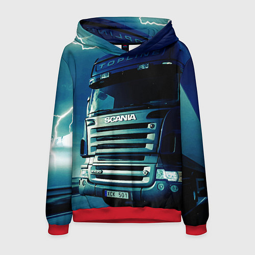 Мужская толстовка SCANIA Дальнобой 2022 / 3D-Красный – фото 1