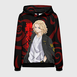 Толстовка-худи мужская МАЙКИ МАНДЗИРО САНО КРАСНЫЙ ОРНАМЕНТ, цвет: 3D-черный